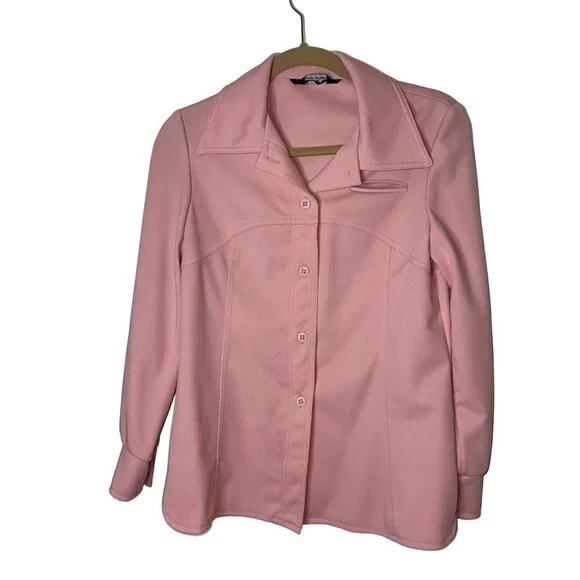 Jack Winter Vintage Womens Two Piece Set Jacket Pants Suit Size Medium Pink - Picture 3 of 12